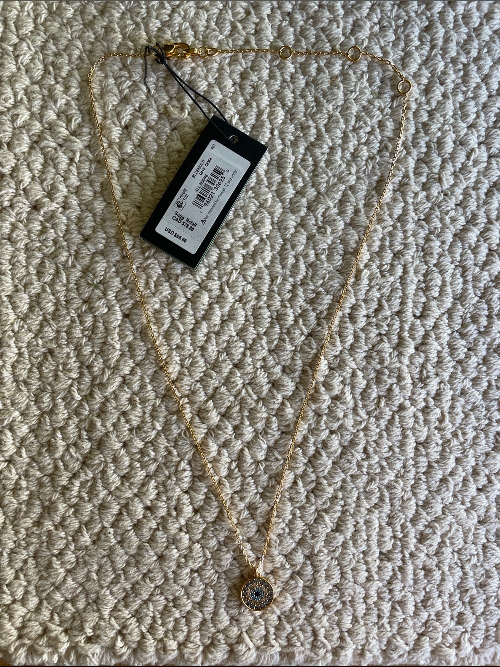 Kate Spade “All Seeing” Mini Pendant Necklace - Blue